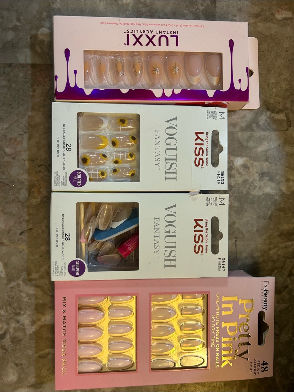 Kiss Vogish Fantasy Sculpted Nails — Nude, Pink & Gold Accents